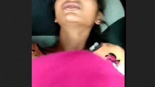 Car sex with clear spoken Hindi: Machine fucks her pussy