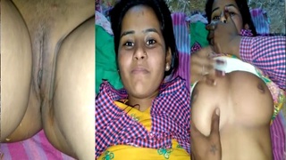 Chubby girl flaunts her big boobs and pussy in nude MMS video