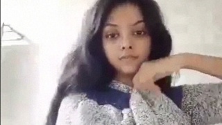 Bangladeshi MBA student strips naked in the bathroom for solo masturbation