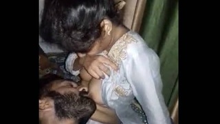 Lustful Desi couple indulges in passionate boob play