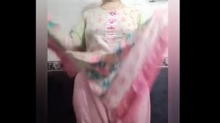 Aunty's dress gets opened to reveal her sexy body