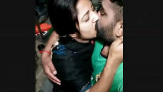 Punjabi couple shares passionate kisses in bed