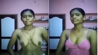 Indian wife flaunts her big breasts in exclusive video
