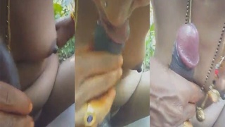 Telegu couple enjoys outdoor oral sex in the great outdoors