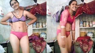 Indian bhabhi in lingerie teasing in bed
