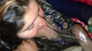 Pakistani bhabhi gives a blowjob to her brother's penis