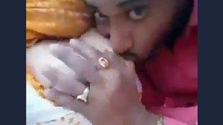 Desi girlfriend enjoys getting her boobs sucked by lover