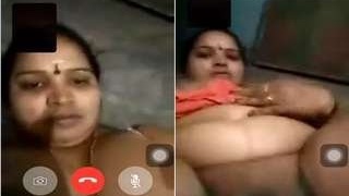 College girl fingering herself on video call