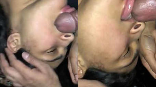 Pakistani couple enjoys nighttime oral and boob play