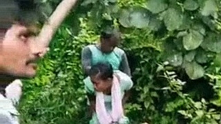 A rural Indian girl experiences group sex in the woods
