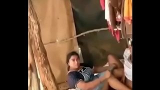 Indian couple in tent enjoys sex on camera