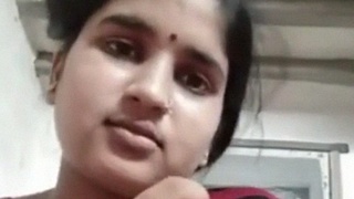 Desi wife flaunts her big boobs in solo video