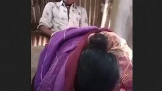 Rural Indian couple has steamy sex in backyard