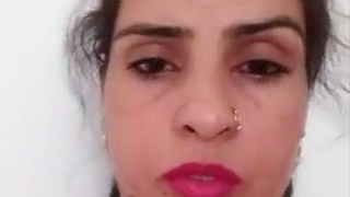 Indian auntie uses cucumber as sex toy for masturbation