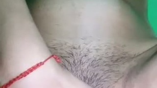 Masturbating with big boobs and erected nipples in a selfie video
