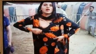 Pakistani shemale flaunts her curves in public during a Mujra performance