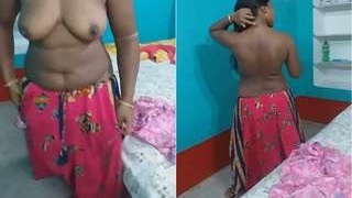 College girl's boobs recorded by her boyfriend in Tamil video