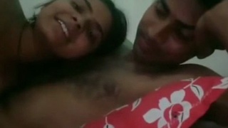 Couple shares passionate moment in bed