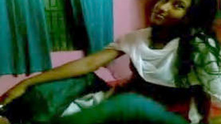 College girl Milo gives a blowjob on camera