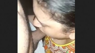 Indian wife gives a blowjob to her husband