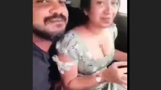 Desi lover enjoys car ride with partner