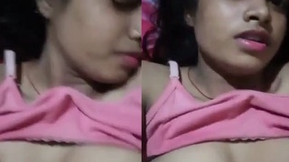 Flirty Indian babe gets frisky on the bed