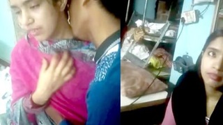 Passionate sex and lovemaking in a shop in the village