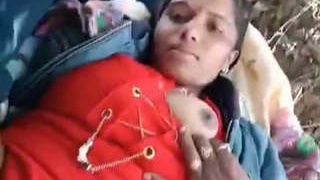 Village girl gets wild in the open air