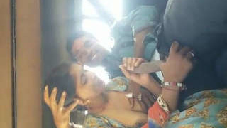 Bhabi gives a blowjob to her brother in the back of a taxi