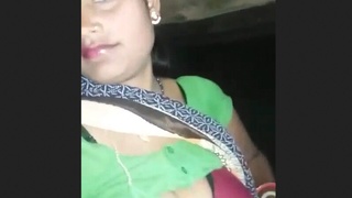 Bhabhi's big tits and pussy get exposed for lover's delight